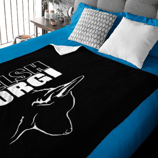 Funny Welsh Corgi Profile dog mom Baby Blankets