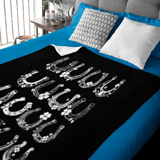 Horse Shamrock Horseshoe Patrick s Day Leaf Lucky Baby Blankets