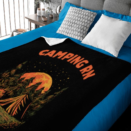 Camping RN Camper Forest Camp Jungle Vacation Wild Baby Blankets