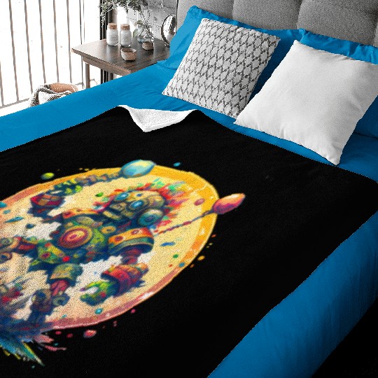 Inca,Maya robot warrior Baby Blankets