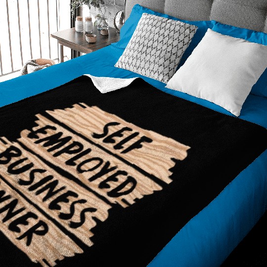 Self Employed Business Owner Work Freelancer Boss Baby Blankets