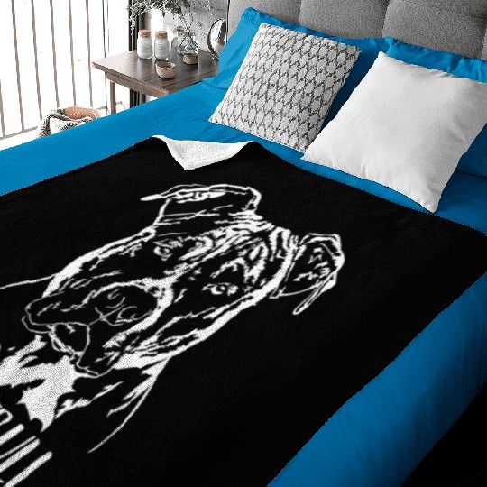 Loved by a Pitbull dog mom dog saying Baby Blankets