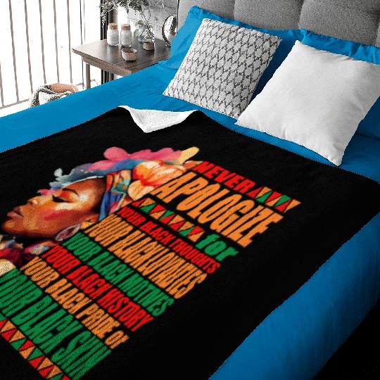 Black History: I Love My Black Color Never Apologi Baby Blankets