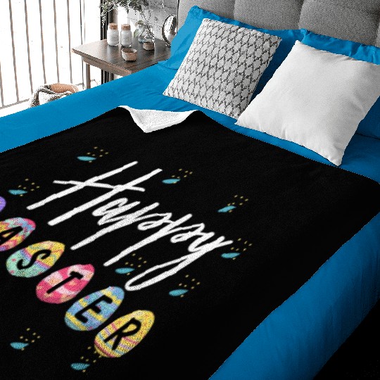 HAPPY EASTER Bunny Egg Hunt Baby Blankets