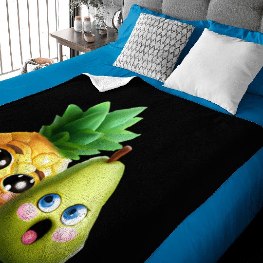Pineapple pear love - cute fruit design Baby Blankets