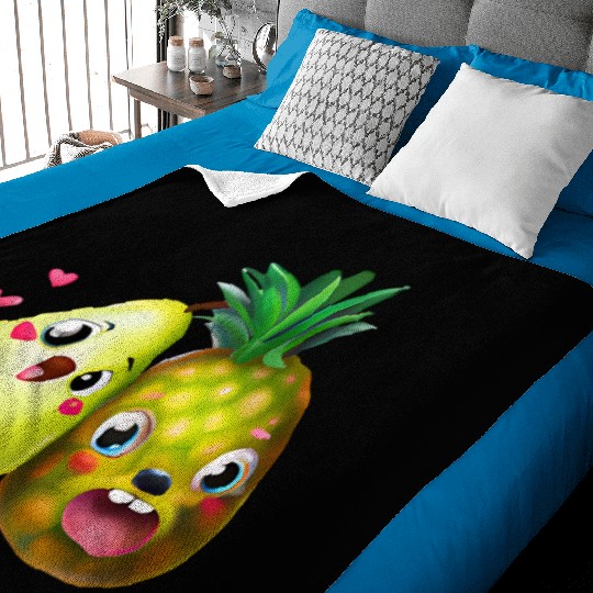Pineapple pear love - cute fruit design Baby Blankets
