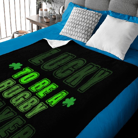 Lucky Rugby Player, St Patrick's Day Gift Baby Blankets