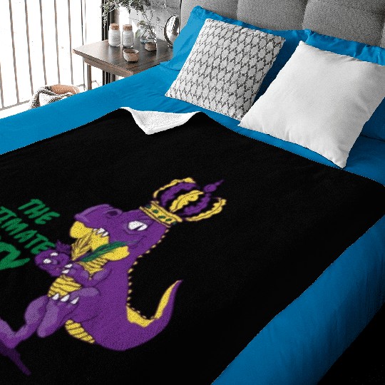 Mardi Gras Carnival T-rex Dinosaur Party King Baby Blankets