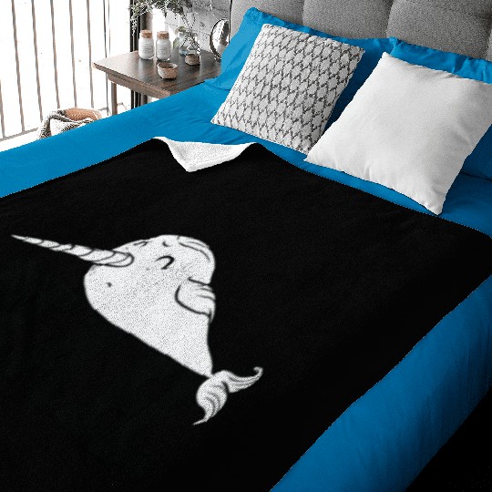 Procrastinating Narwhal Lover Aquatic Animals Baby Blankets