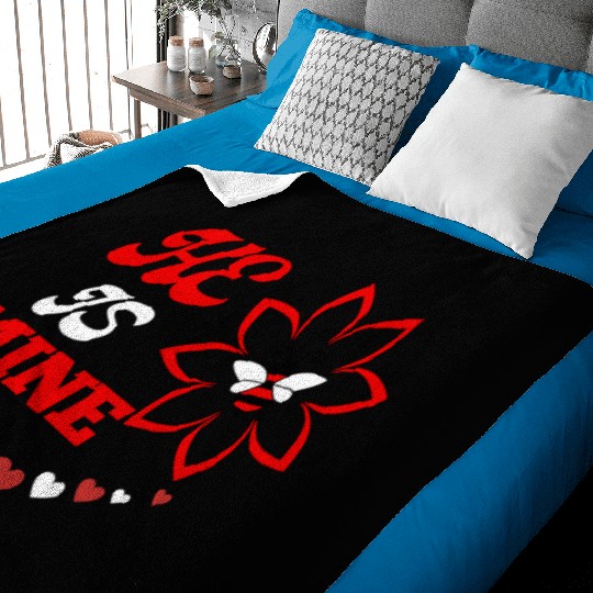 He is mine valentine's day Baby Blankets