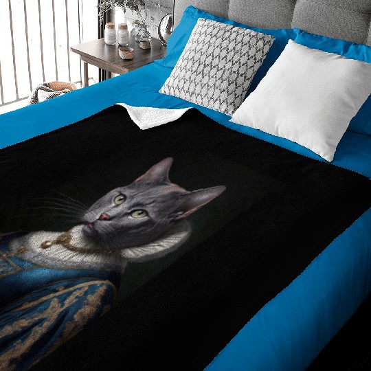 Russian Blue Cat Breed Portrait Royal Renaissance Baby Blankets