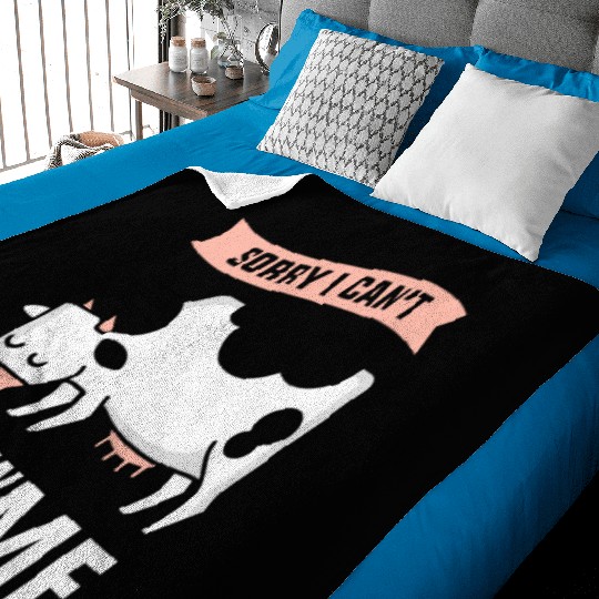 Sorry I Can't My Cow Needs Me Farm Animals Cows Baby Blankets