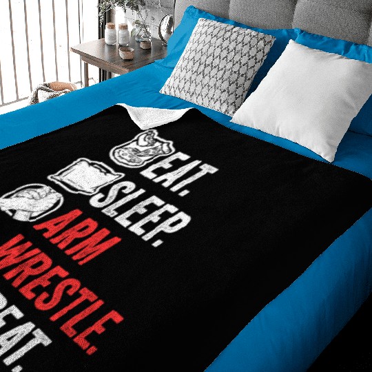 Eat Sleep Arm Wrestle Repeat Awesome Arm Wrestling Baby Blankets
