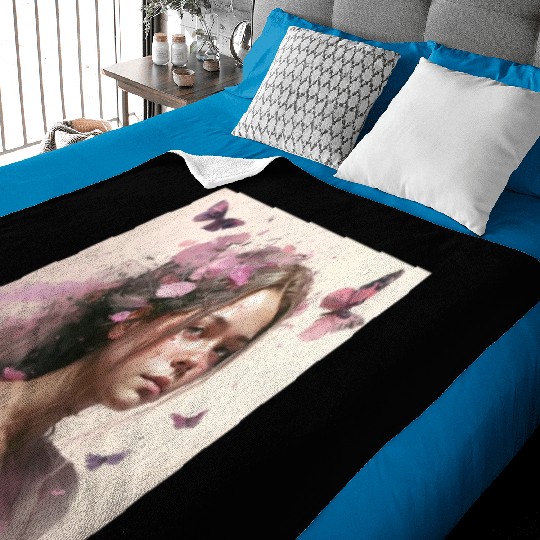 Breast Cancer Survivor Pink Flower Hair Girl Baby Blankets