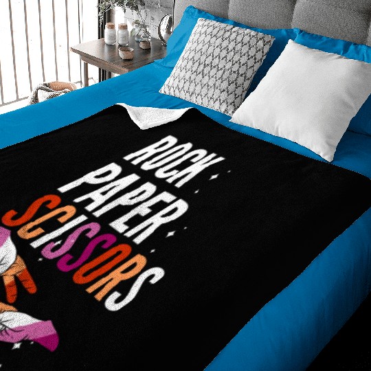Rock Paper Scissors Lesbian LGBT Pride Lesbian Baby Blankets