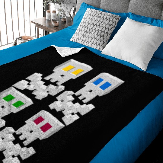 8-bit Pixel Pop Art Style Pirate Flag Skulls Baby Blankets