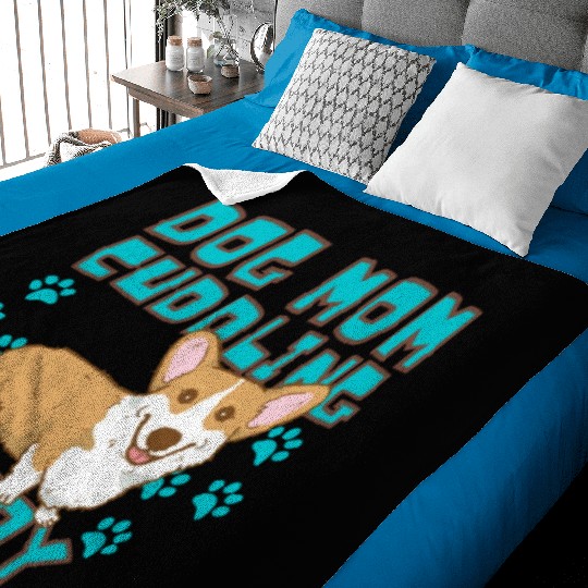 DOG MOM CUDDLING PUPPY , DOGS LOVERS Baby Blankets