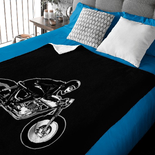 Cafe Racer Motorcyclist (2c) Baby Blankets