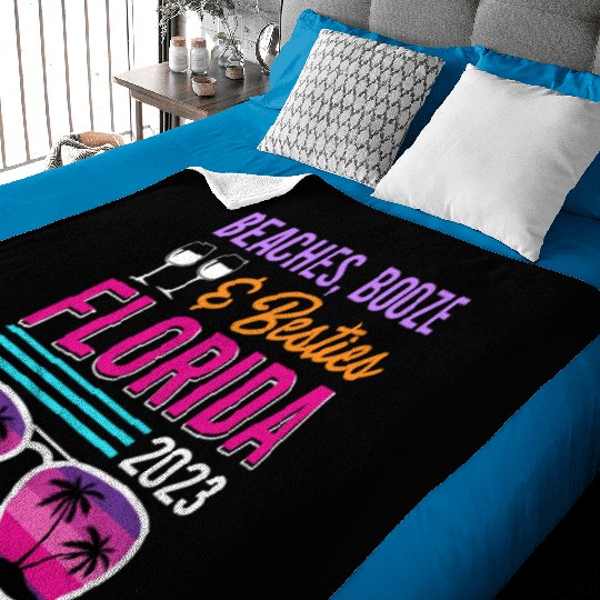 Beach Booze Besties Florida Vacation Spring Break Baby Blankets
