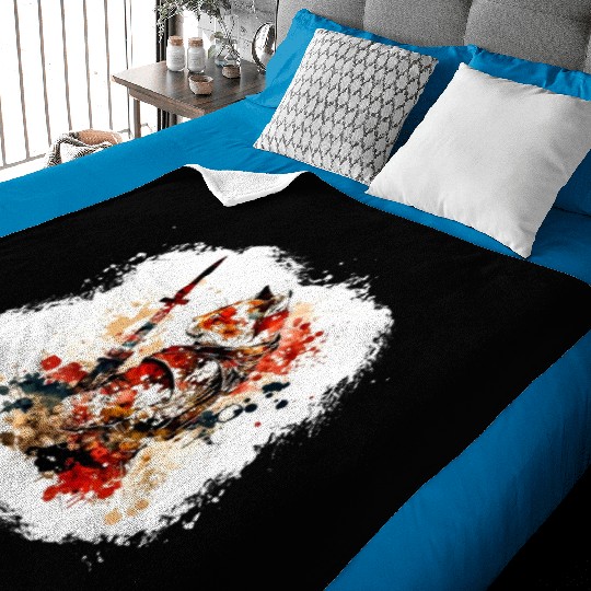 Cute Samurai Cat Baby Blankets