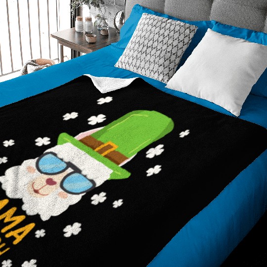 LLama be Irish Lama Alpaca St. Patrick's Day Baby Blankets
