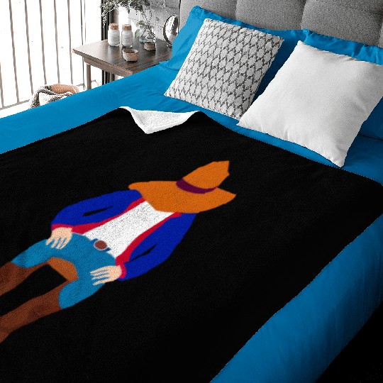 sleeping cowboy Baby Blankets