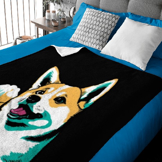 Popart Shiba Inu Baby Blankets