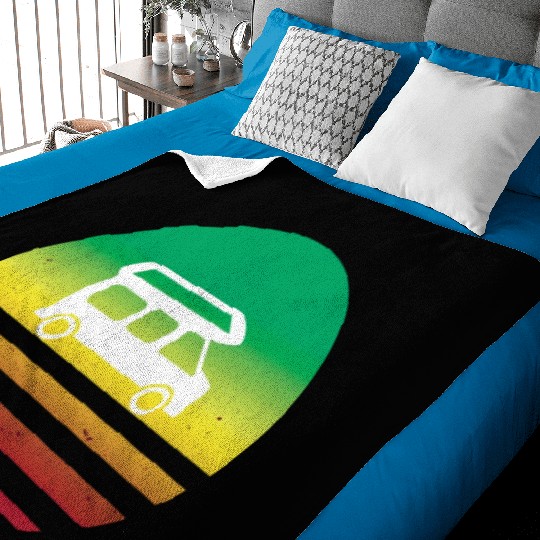 Camper Van Retro Sunset Vintage sun camping Baby Blankets