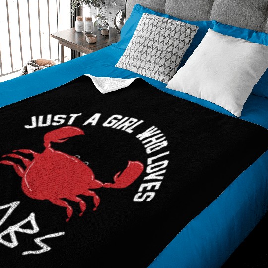 Just A Girl Who Loves Crabs Crab Lover Baby Blankets