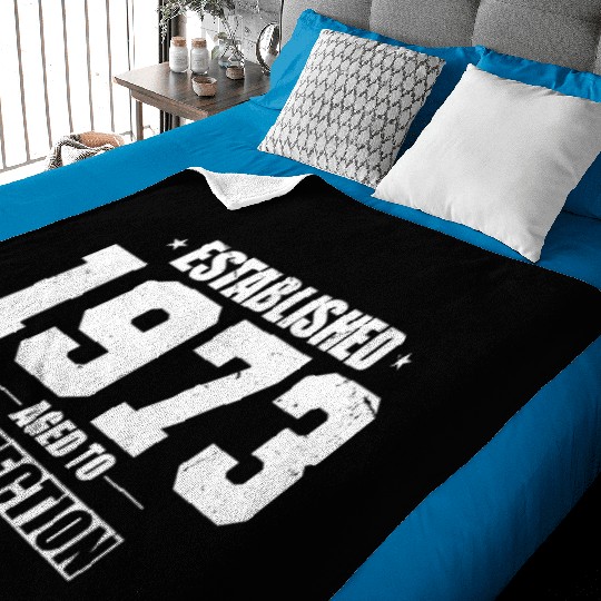 50th birthday vintage 1973 established 1973 Baby Blankets