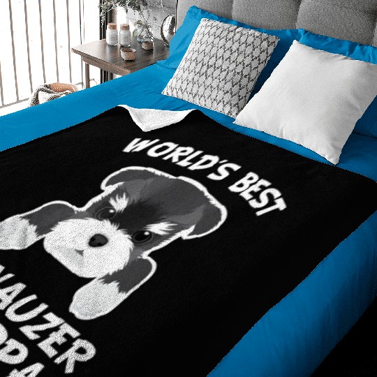 Mens World s Best Schnauzer Grandpa Dog Granddog Baby Blankets