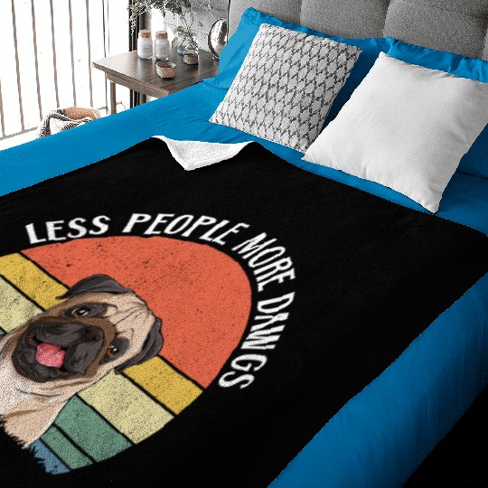 Less People More Dogs Pug Dog Lover Baby Blankets