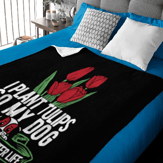 Tulip Gardening Dog Baby Blankets