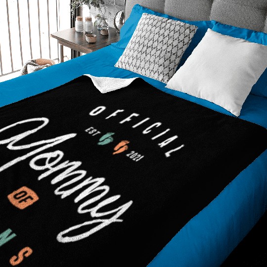 Womens Mommy of Twins New Mom To Be Expecting 2023 Baby Blankets