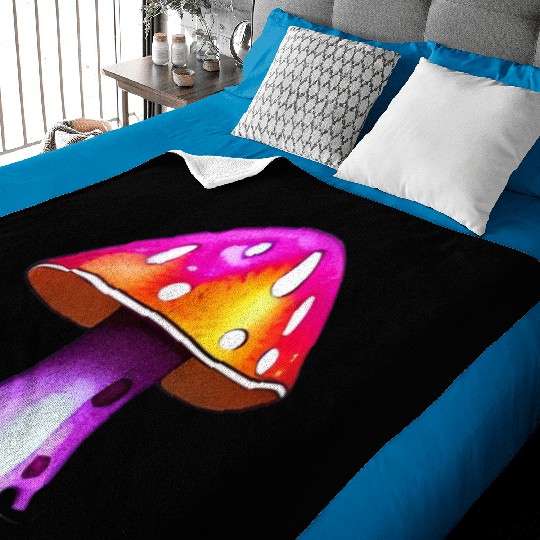 Trippy Psychedelic Rave Trip Mushrooms Goa Baby Blankets