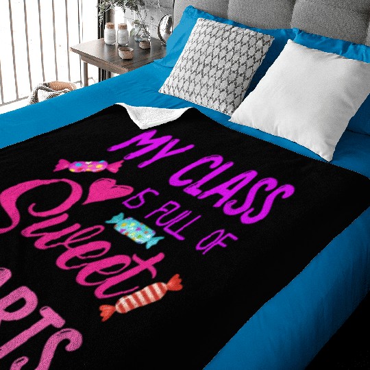 My Class Is Full Of Sweethearts Baby Blankets