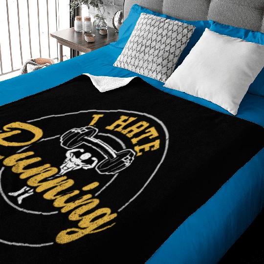 I Hate Running - Gym Baby Blankets