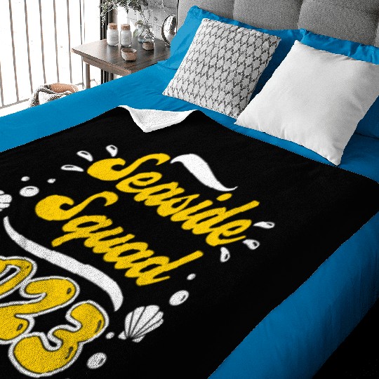 Seaside Squad 2023 Vacation Friends Spring Break Baby Blankets