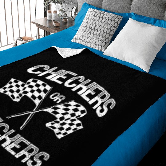 Checkers Or Wreckers Racing Motorcycle Motorsport Baby Blankets