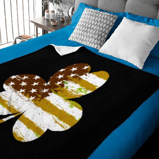 USA Shamrock lucky charm United States Baby Blankets