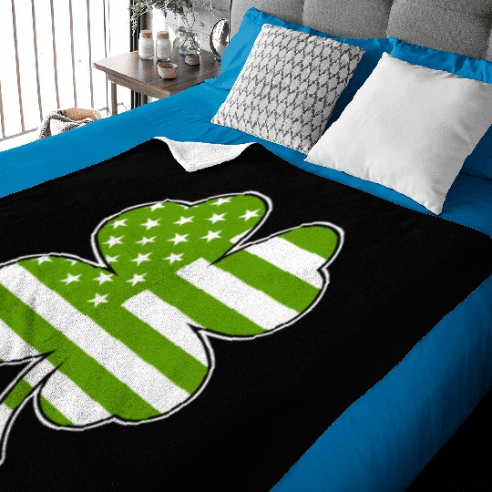 USA Shamrock St. Patrick's Day USA Baby Blankets
