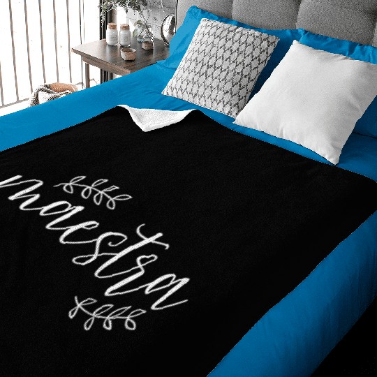 Cute Maestra Spanish Teacher Baby Blankets