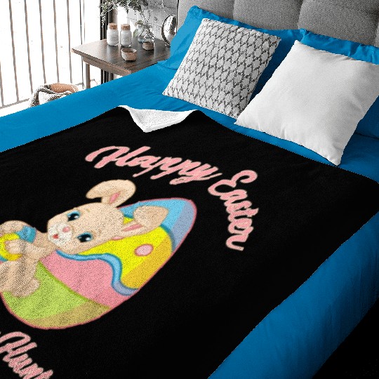 Happy Easter Egg Hunt Bunny Gift Baby Blankets