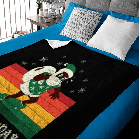 African American Santa Claus Baby Blankets