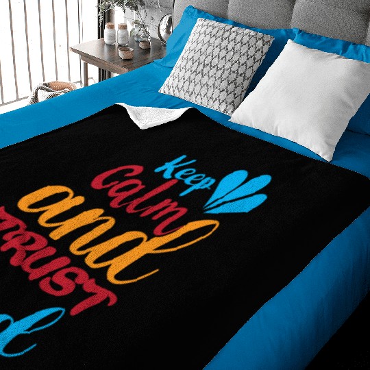 Keep calm and trust dad Baby Blankets
