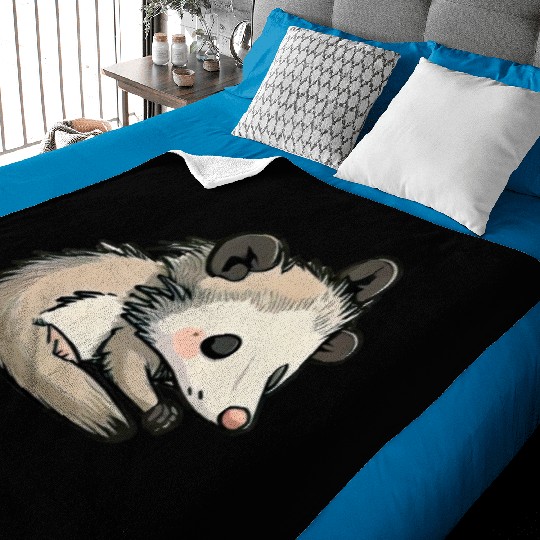 funny opossum play dead Baby Blankets