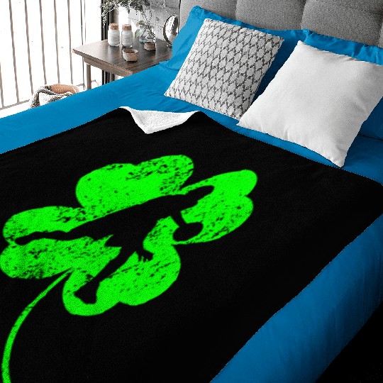 Basketball St. Patrick's day shamrock Baby Blankets