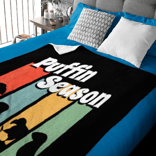 Funny Puffin Season Retro Vintage Puffin Lover Baby Blankets