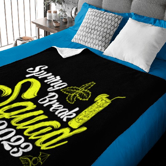 Spring Break Squad 2023 Vacation Spring Break Baby Blankets