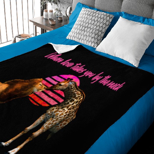 Safari Love lion and giraffe Baby Blankets